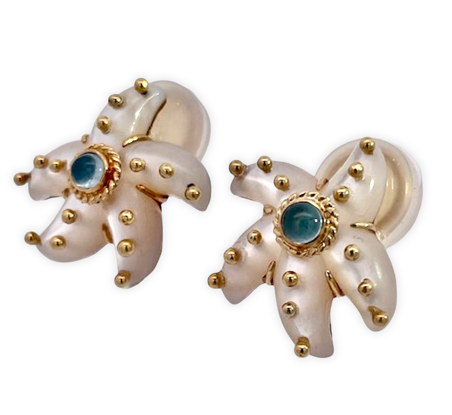 18K earrings with aquamarine