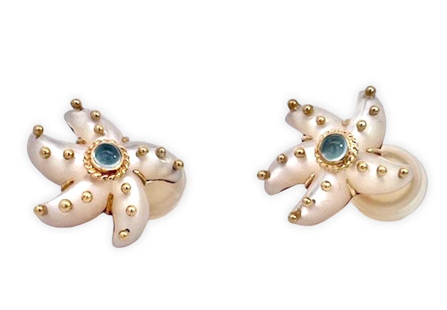 18K earrings with aquamarine