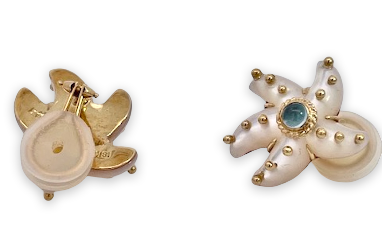 Aquamarine MOP earrings