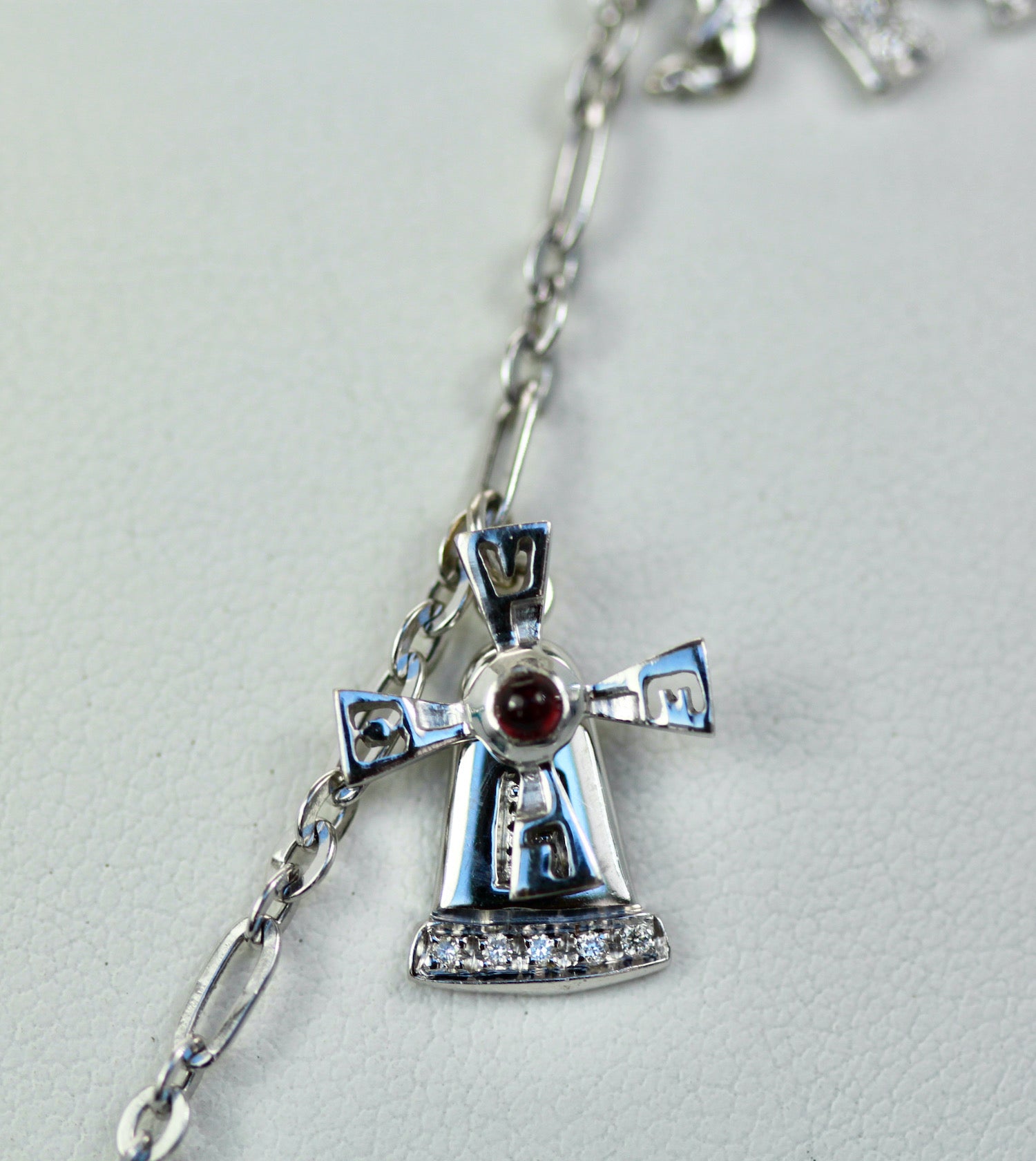 Deco Platinum Charm Necklace