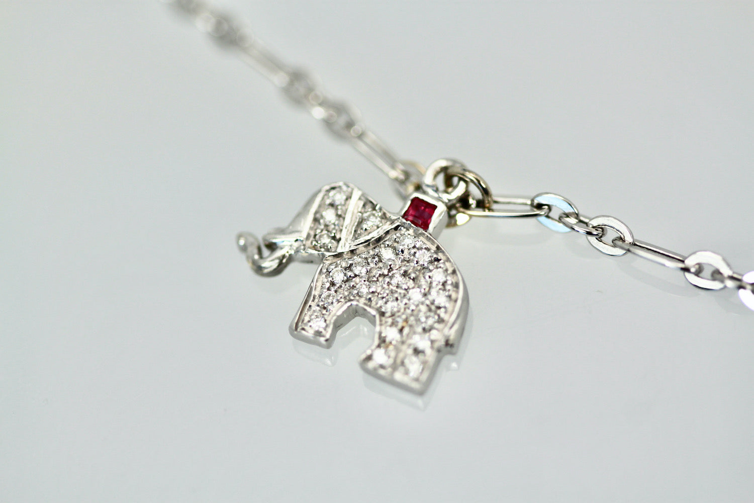 Deco Platinum Charm Necklace