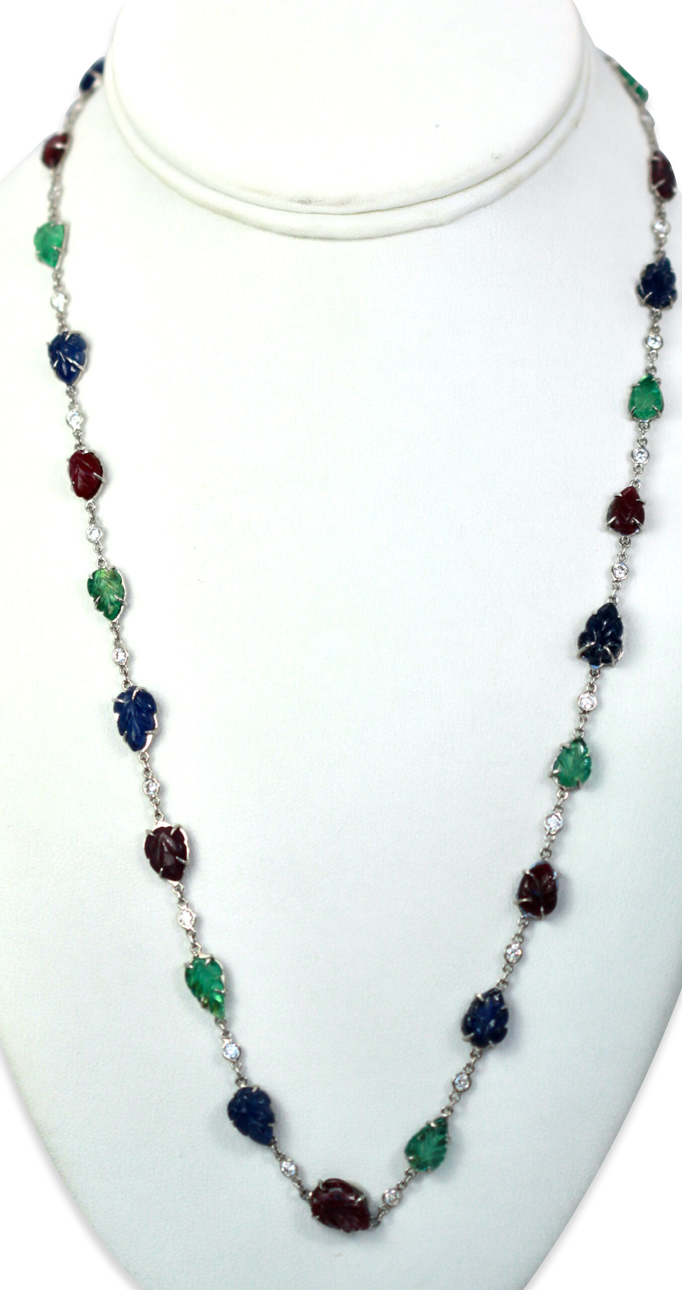 Multigem necklace in 18K gold