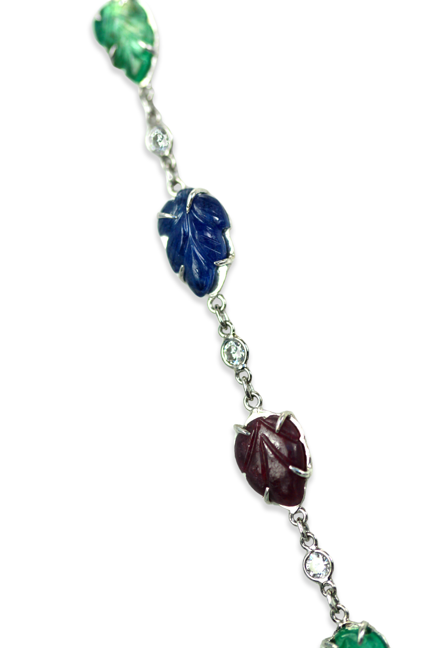 Multigem necklace in 18K gold