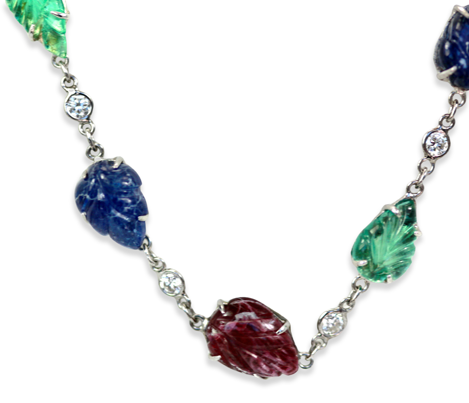 Colorful gem necklace, 18K