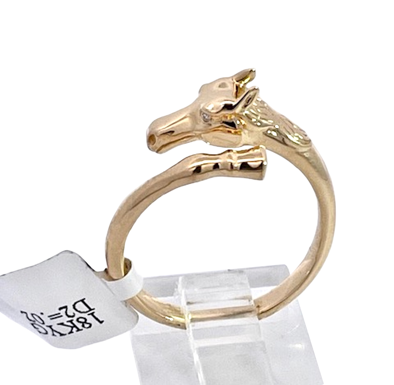 Gold horse-themed ring, 14K