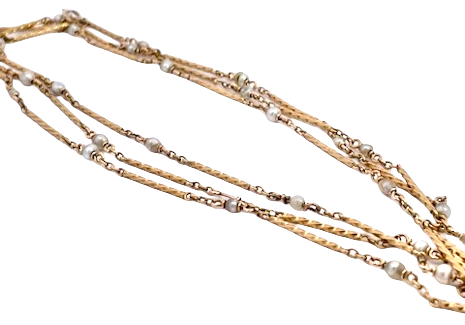 Gold chain necklace with pearls 