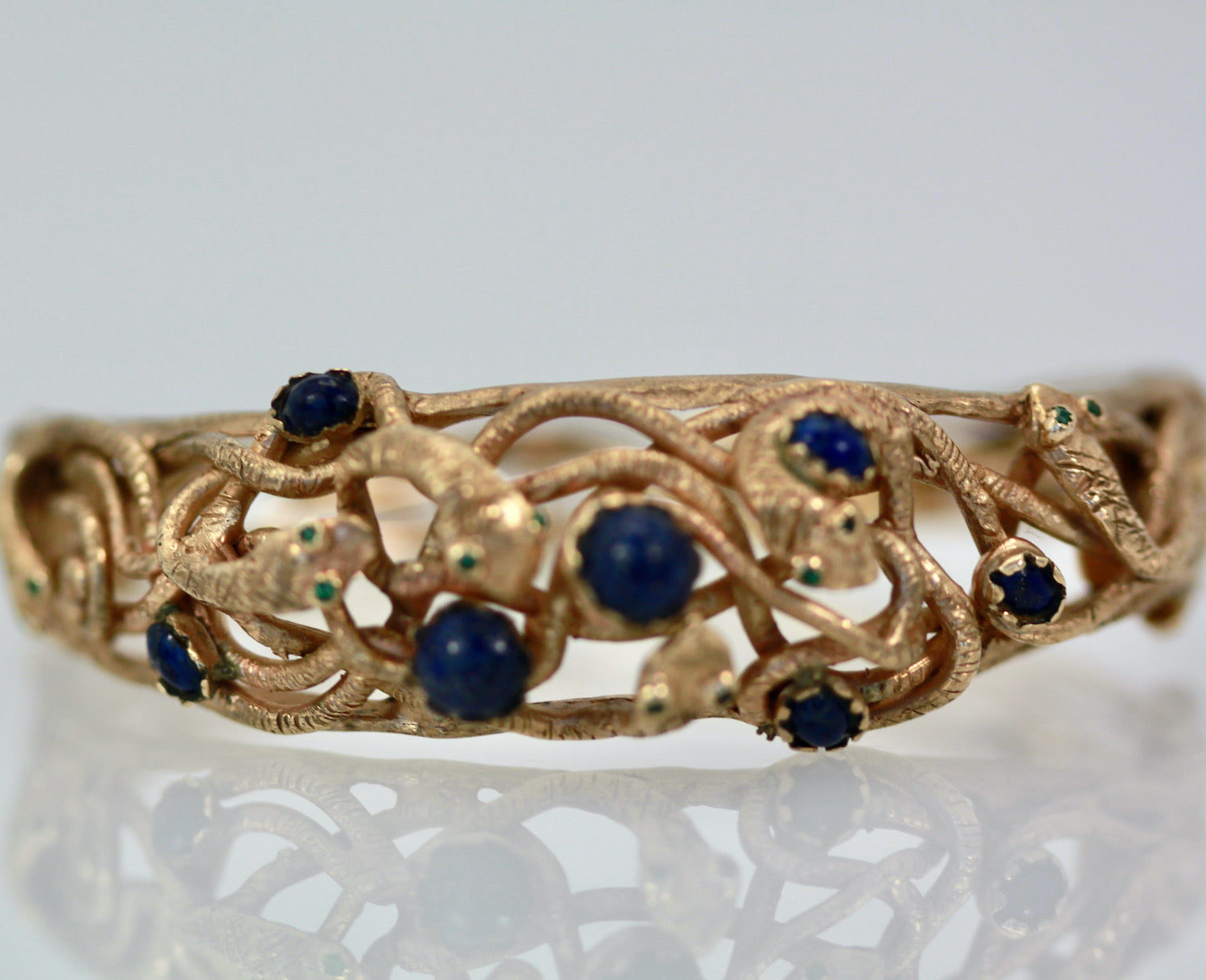 14K lapis snake design bracelet