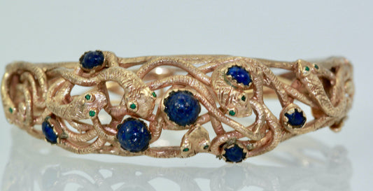 14K lapis snake design bracelet