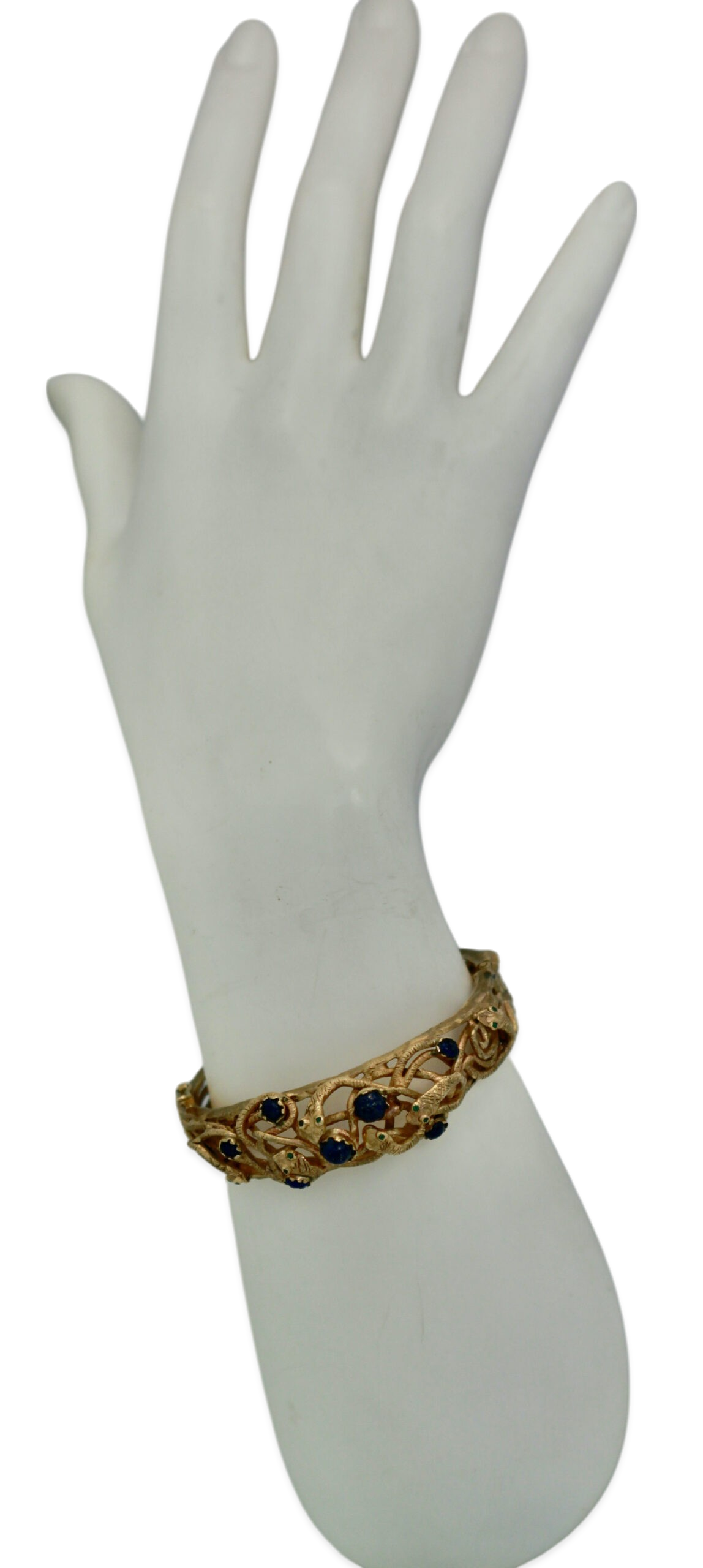 Snake motif bracelet with lapis