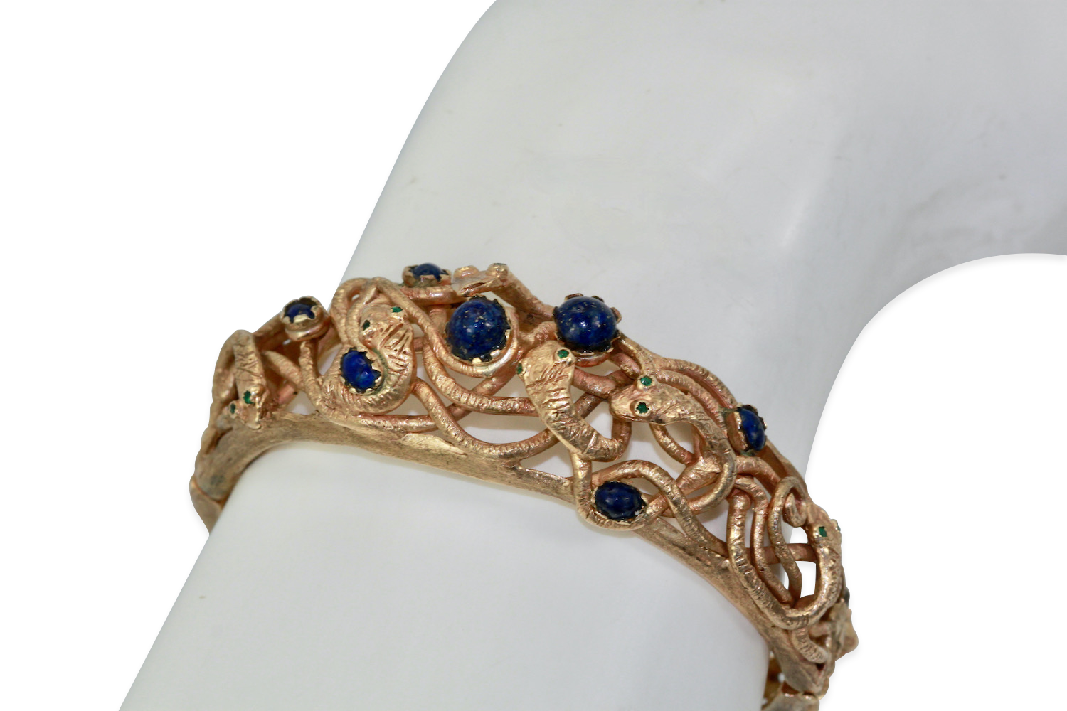 14K lapis snake design bracelet
