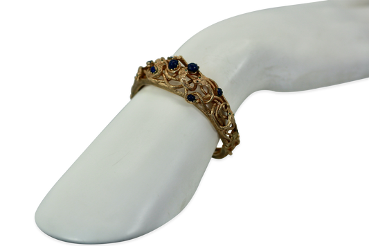 Snake motif bracelet with lapis