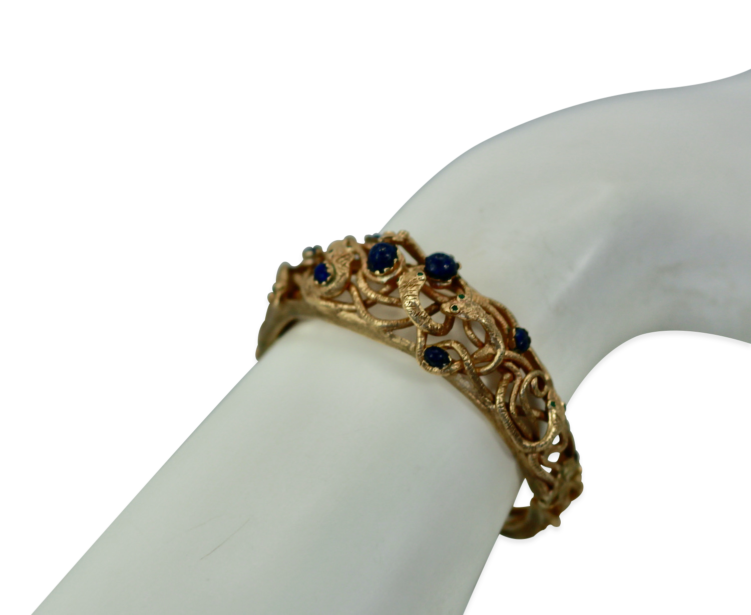 14K lapis snake design bracelet
