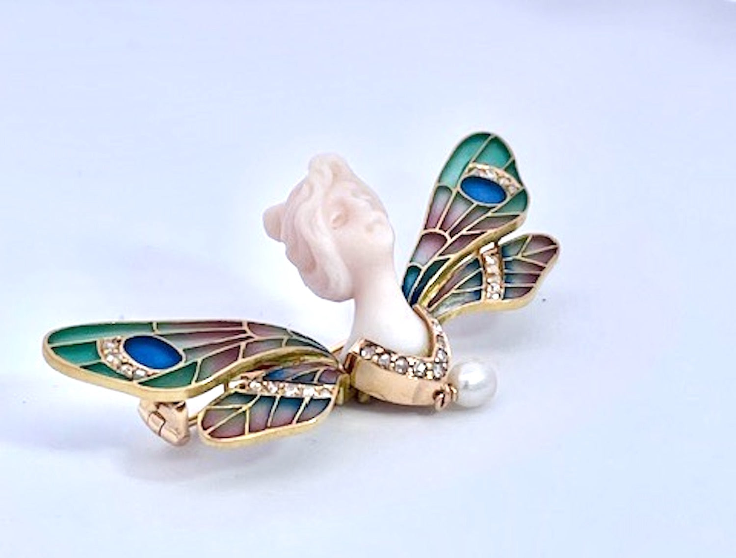 1900s Enamel Butterfly Pin