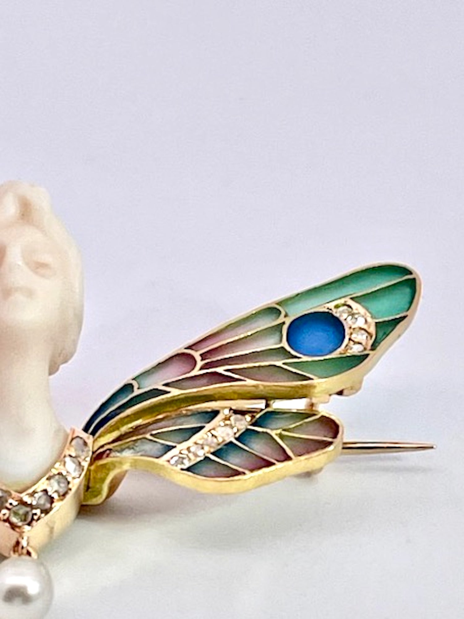 Butterfly Brooch with Chalcedony