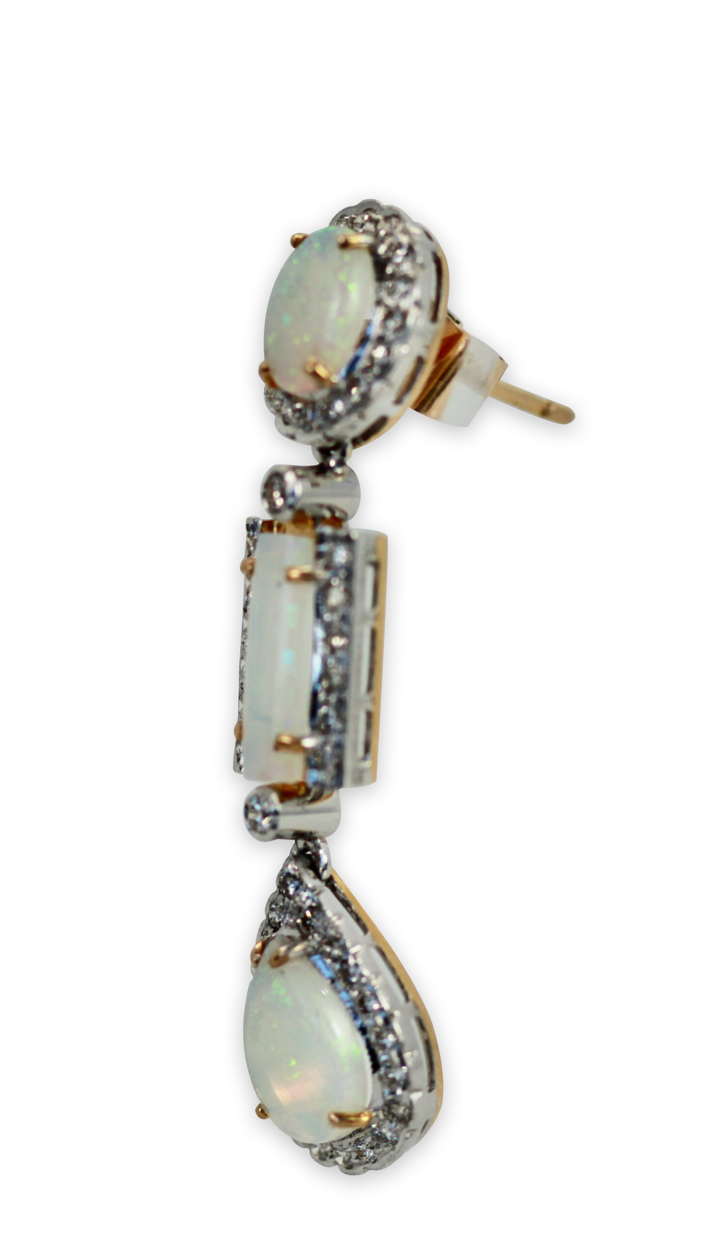 Opal Diamond 18K Drop Earrings