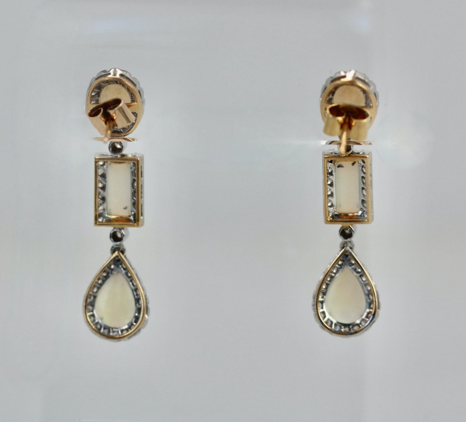 Opal Diamond 18K Drop Earrings