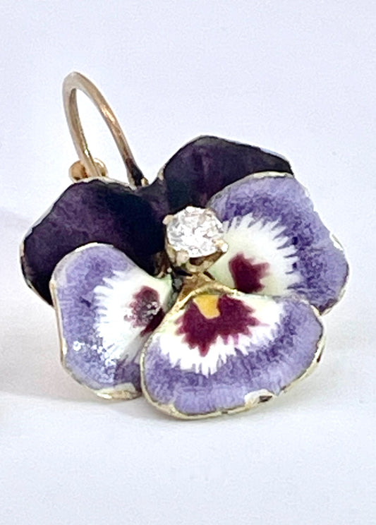 Pansy Earrings with Diamond
