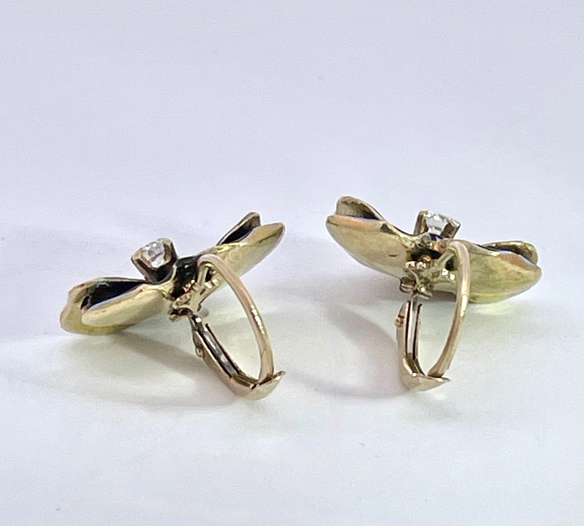 Pansy Enamel Earrings 14K