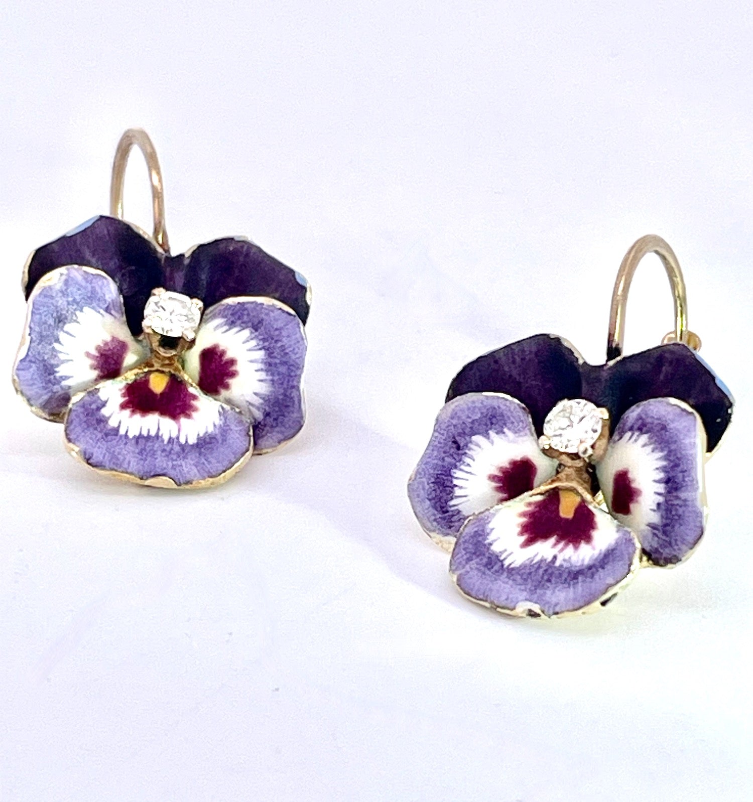 Diamond Center Pansy Earrings
