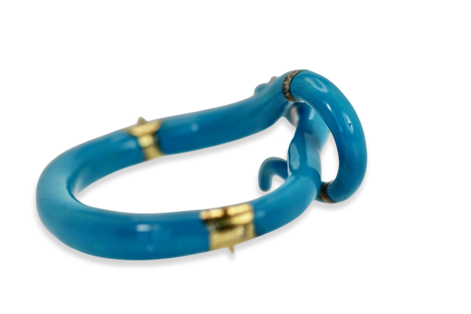 Victorian Diamond Enamel Snake Bracelet