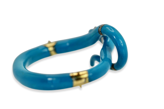 Victorian Diamond Enamel Snake Bracelet