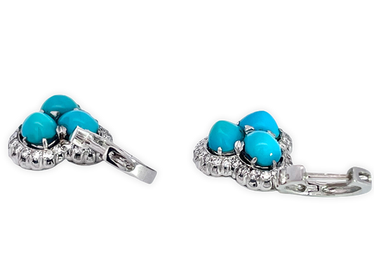 Diamond and Turquoise Earrings