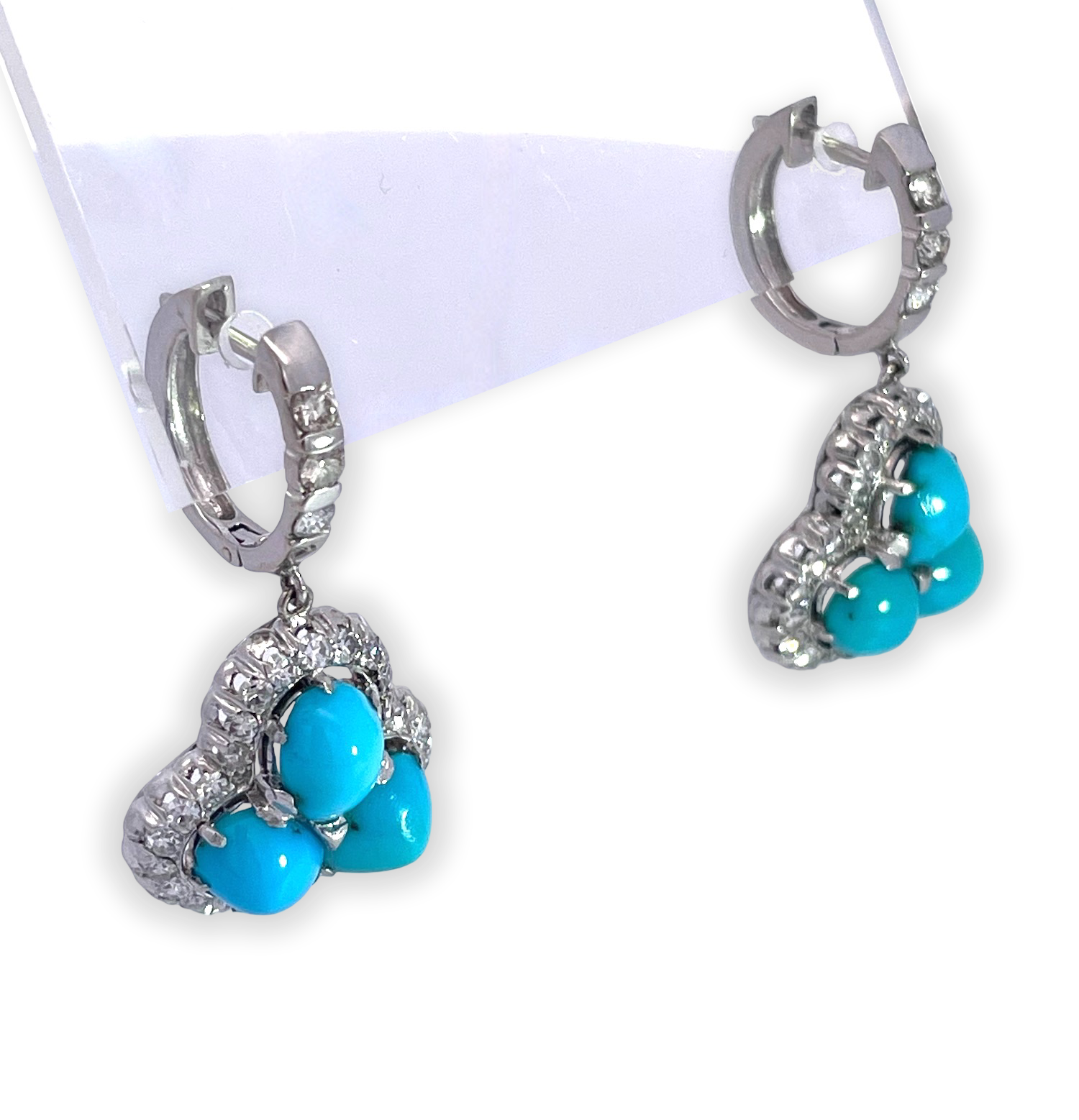 Gold Earrings with Turquoise