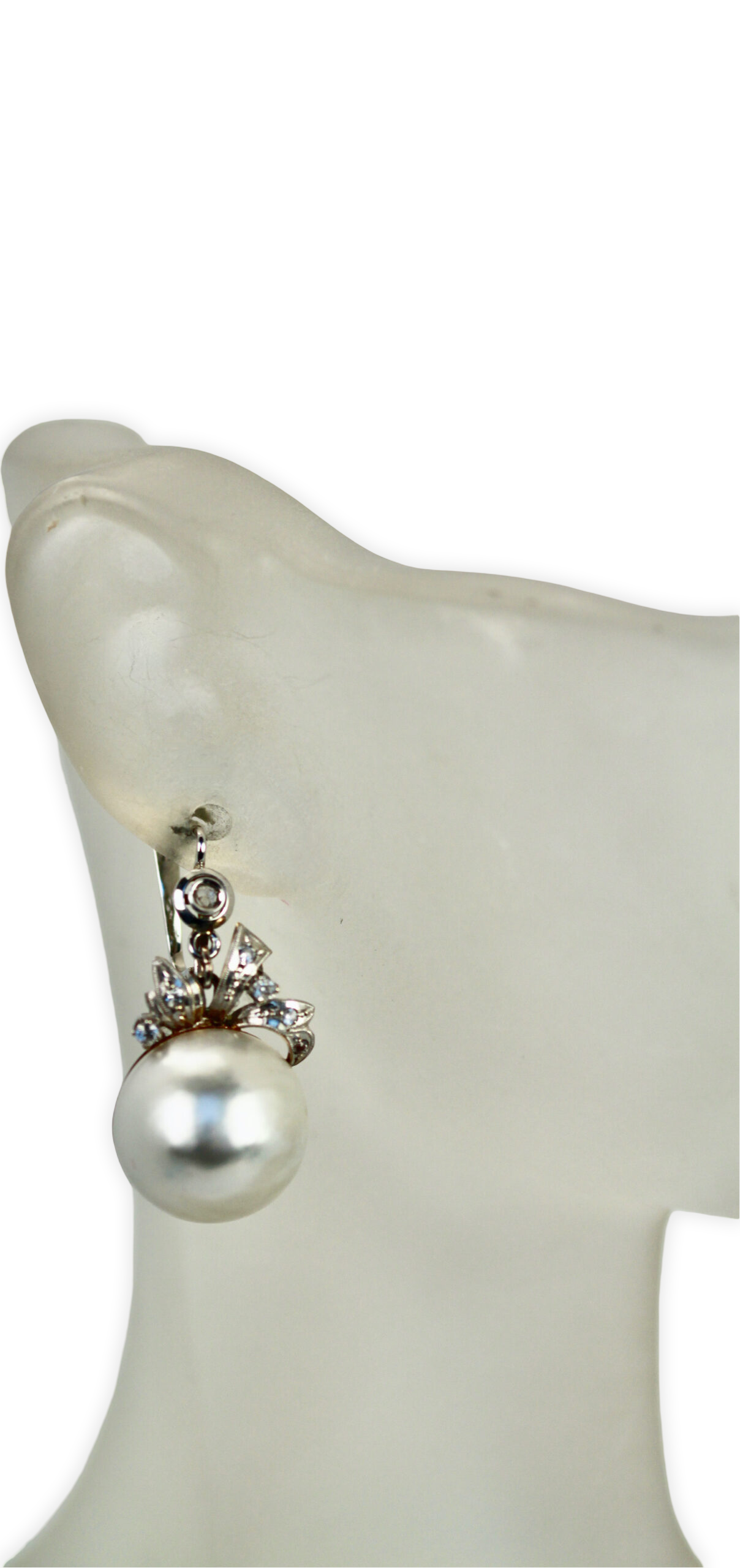 Edwardian Mabe Pearl Diamond Earrings