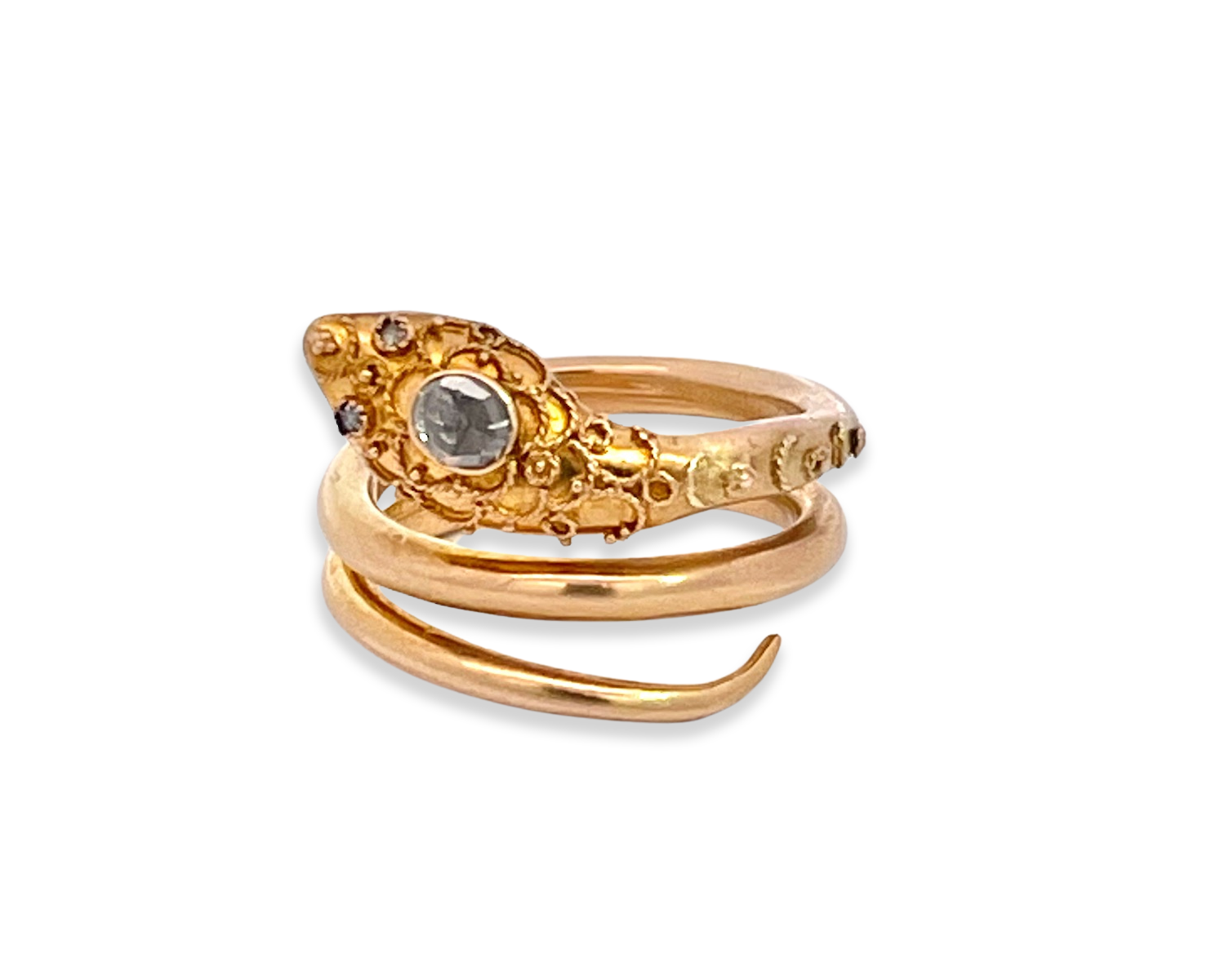 Simple snake ring in 14K gold