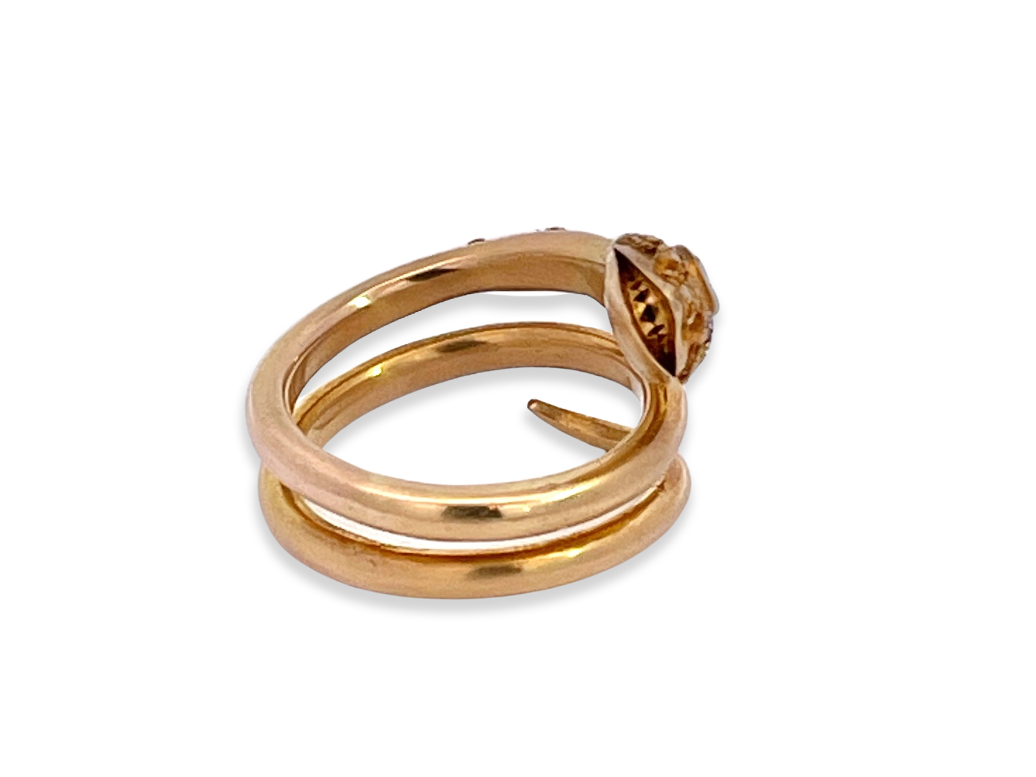 Diamond-eyed snake ring