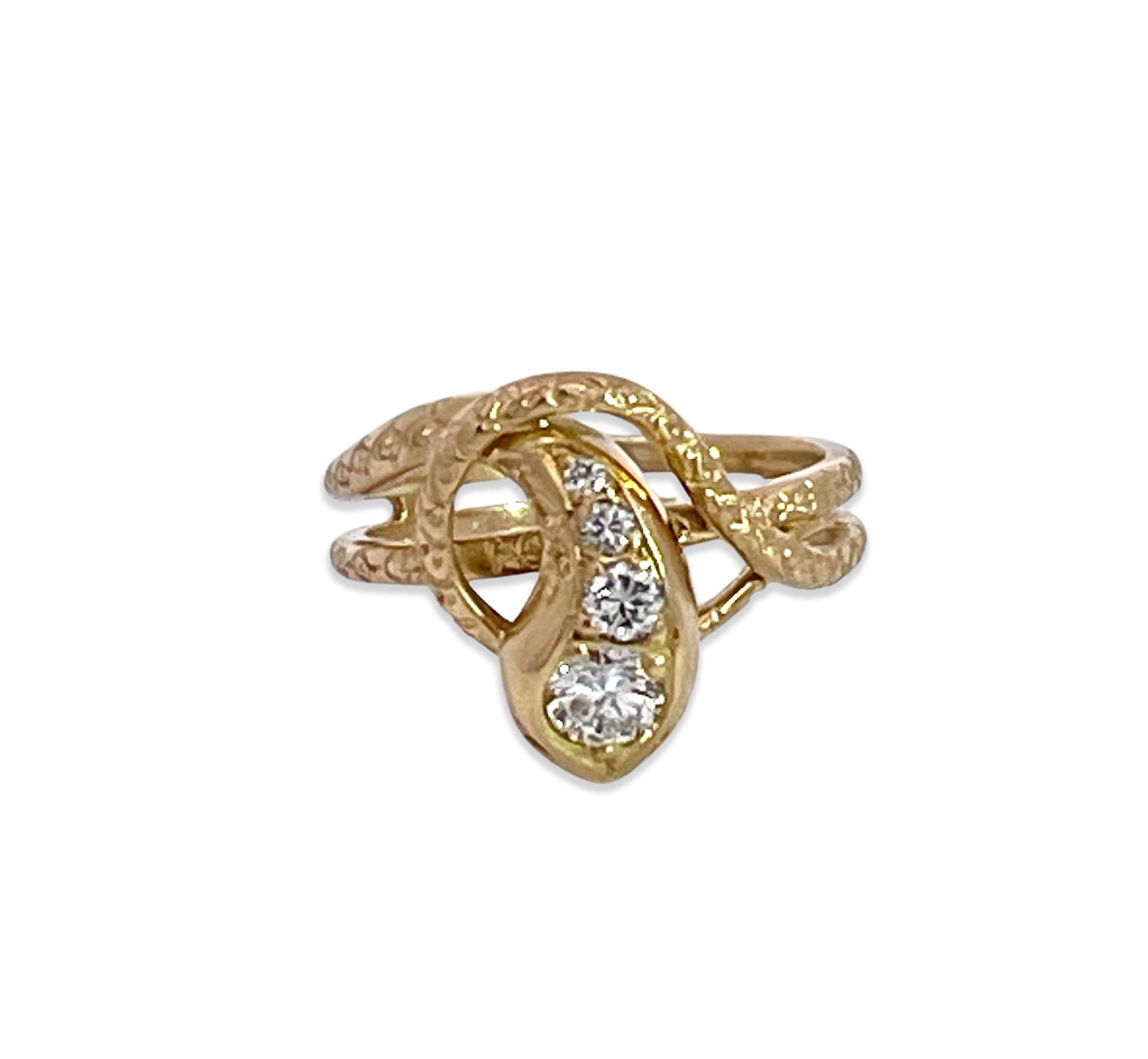 Diamond Snake Ring 18K Gold
