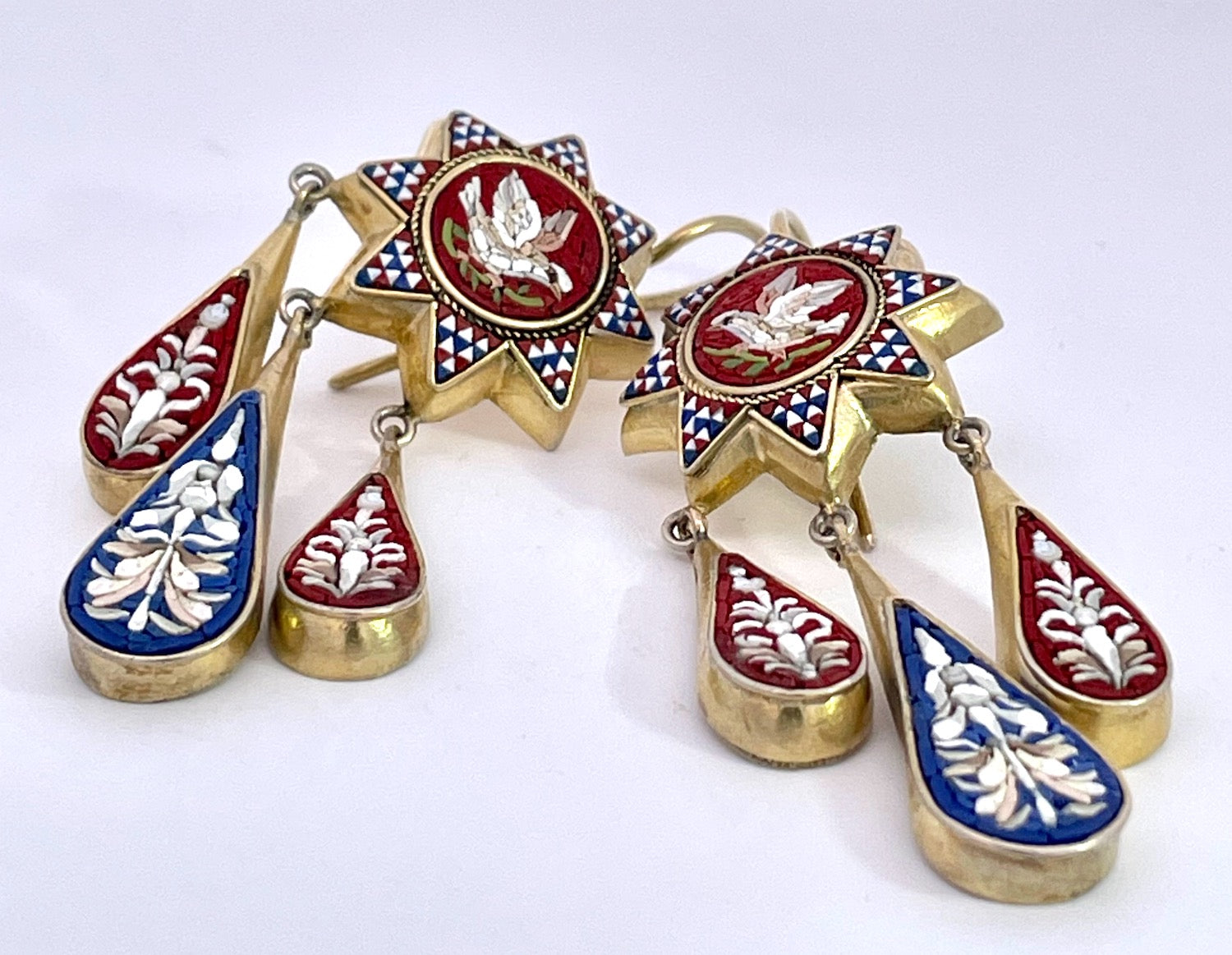 Micro Mosaic Earrings Antique