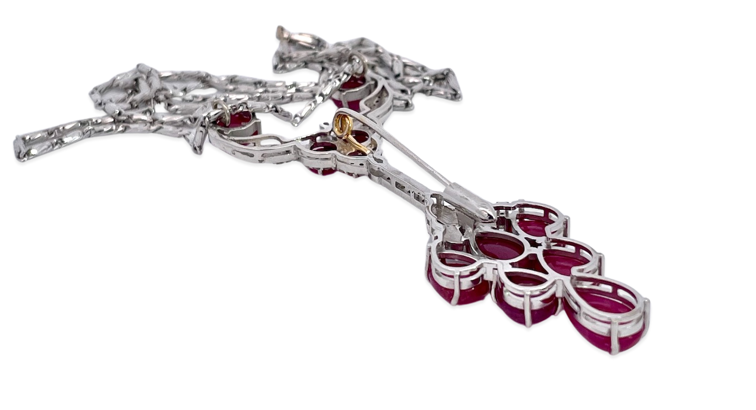 Cabochon ruby brooch pendant