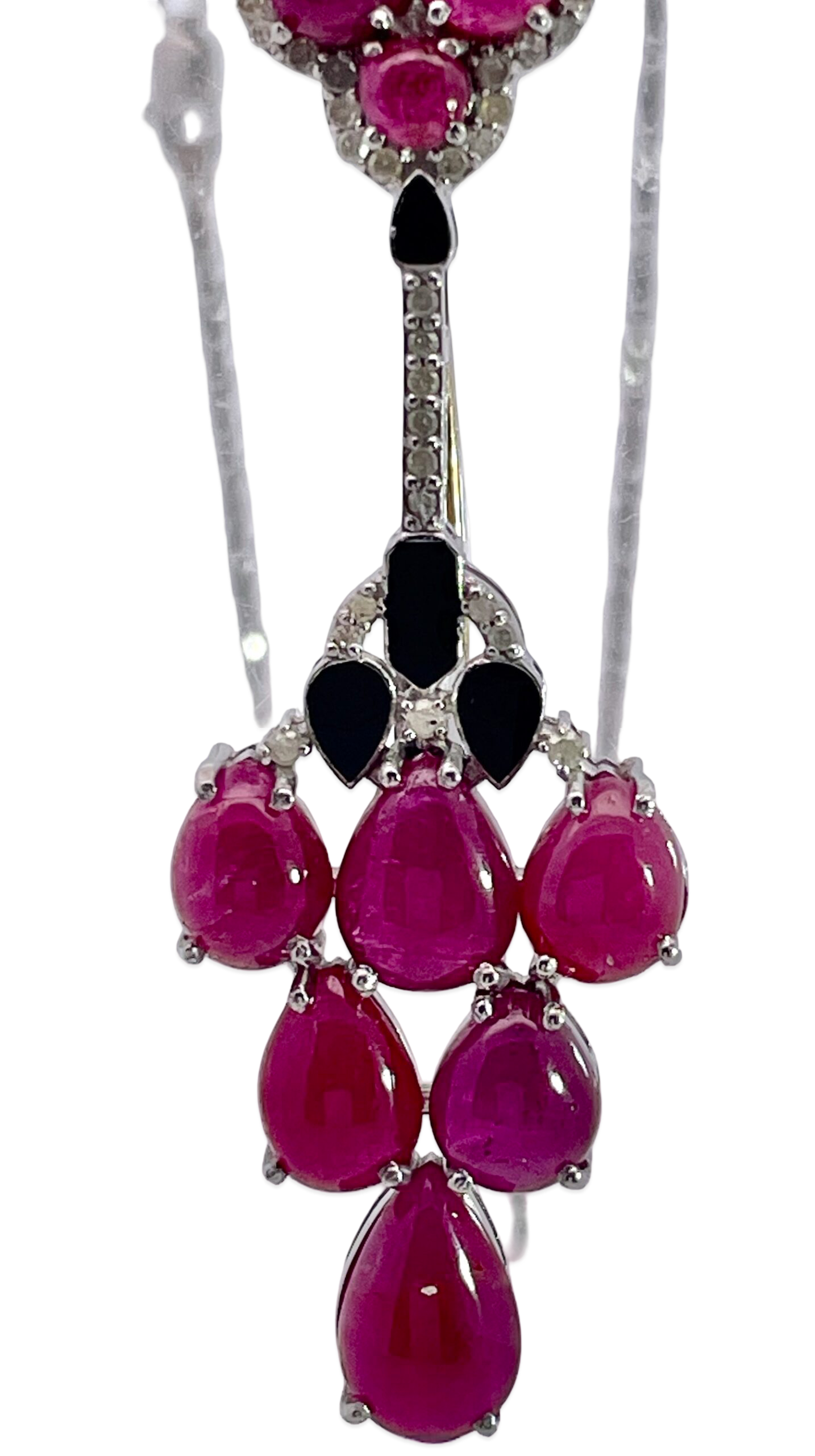 Diamond and ruby brooch