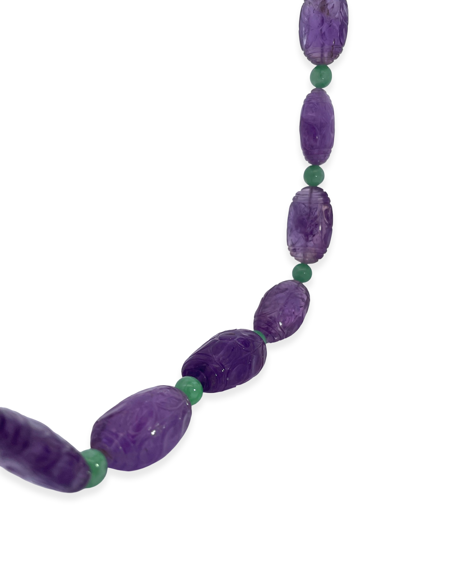 Glow Amethyst Necklace with Jade Closure
