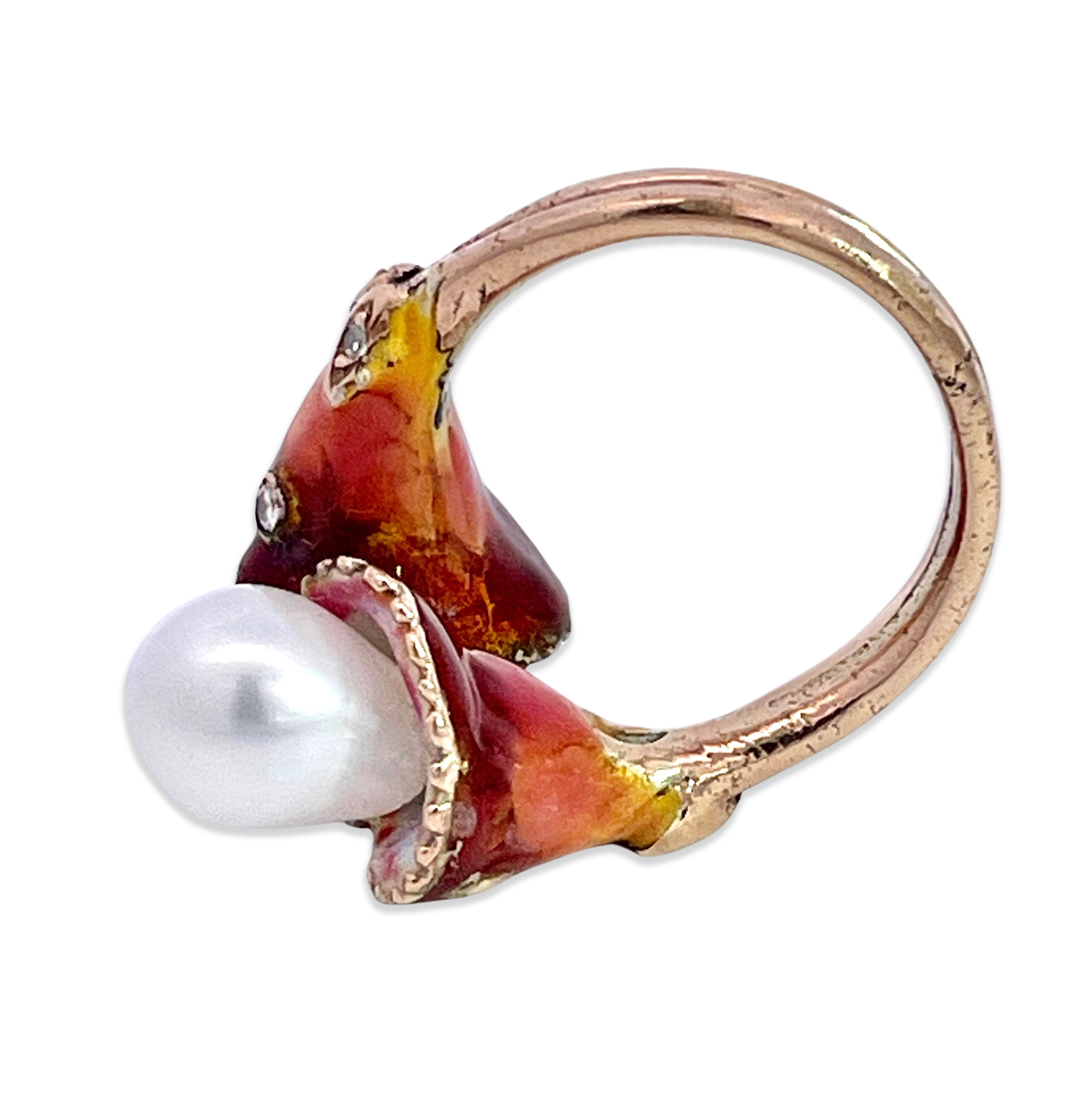 14K Gold Ring with Tulip Design