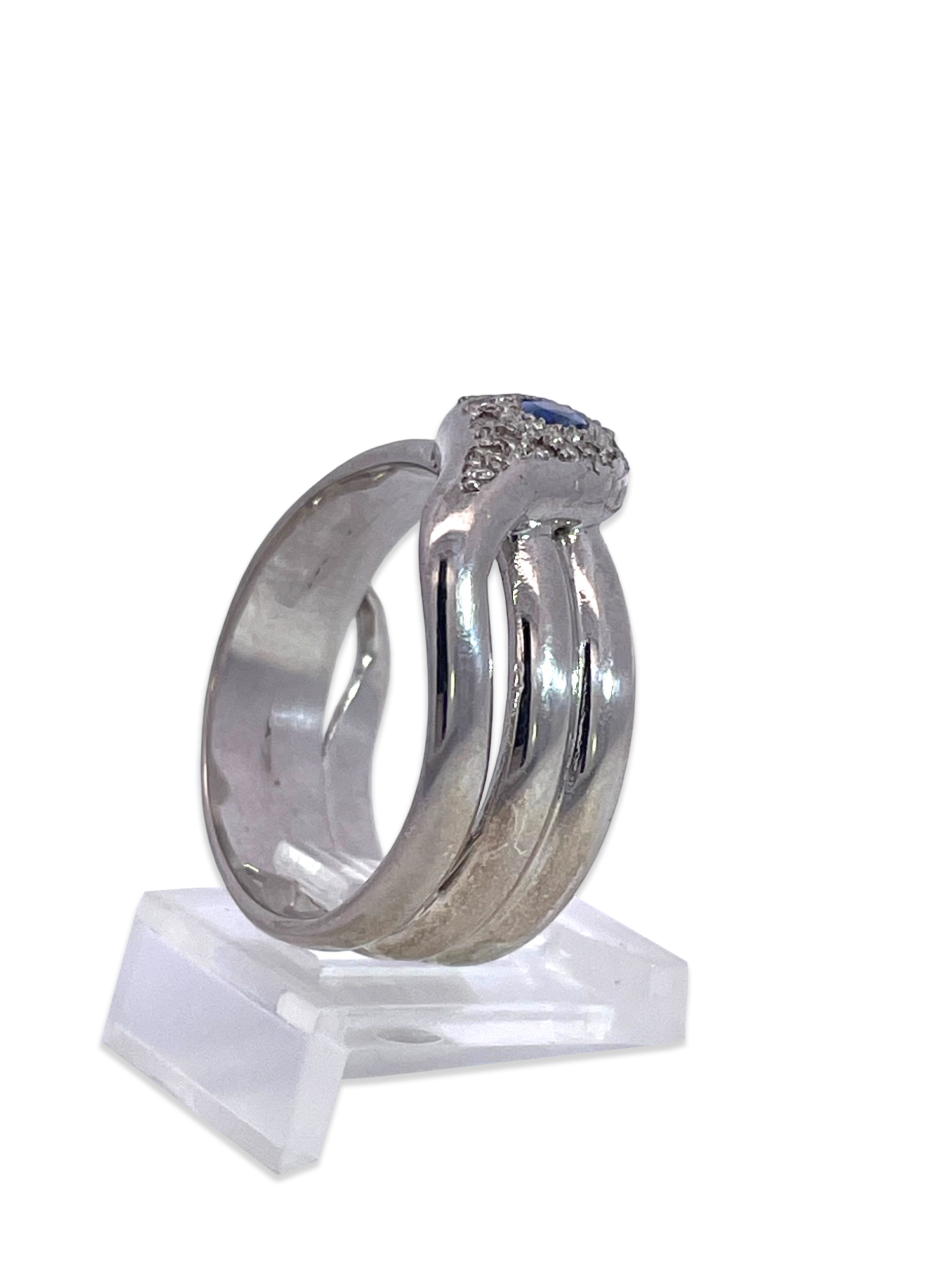 Snake ring with ruby eyes and coils