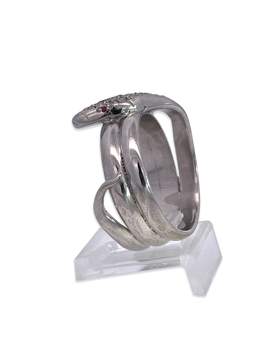 Diamond tanzanite snake ring