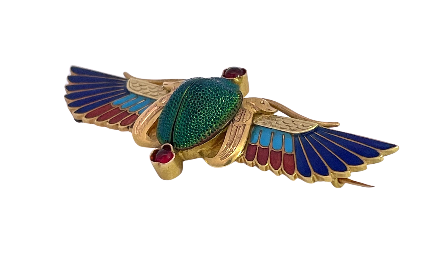 French Scarab Brooch with Garnets