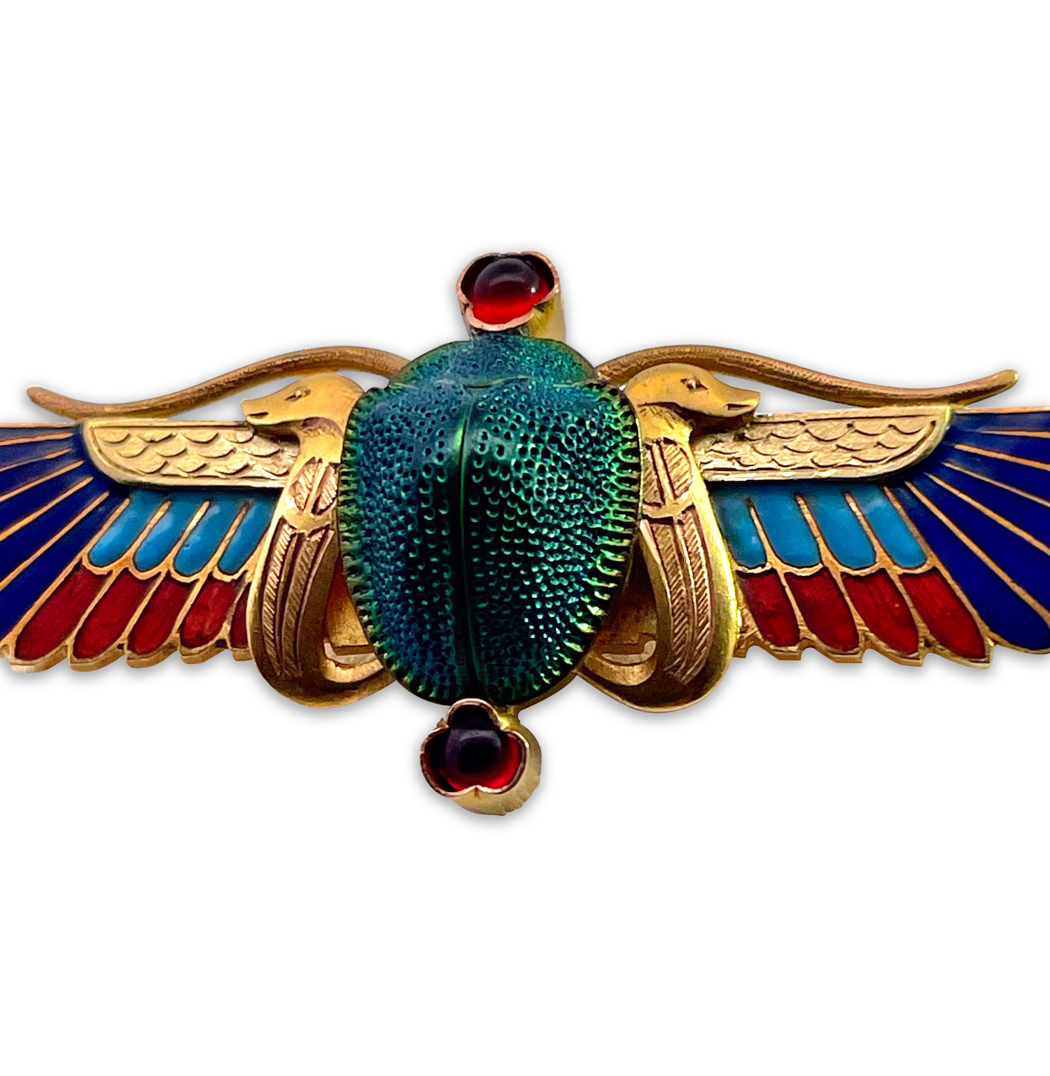 Etched Gold Scarab Brooch 19th Century