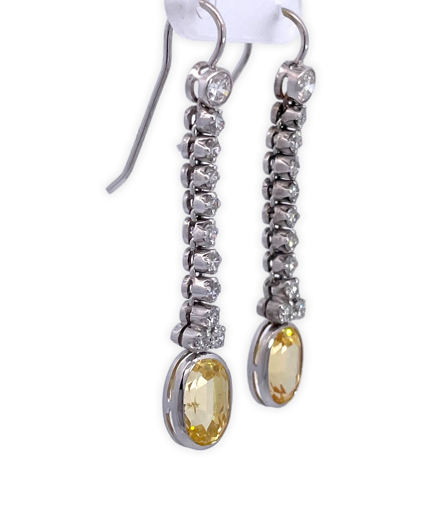 Unheated Yellow Sapphire Drop Earrings