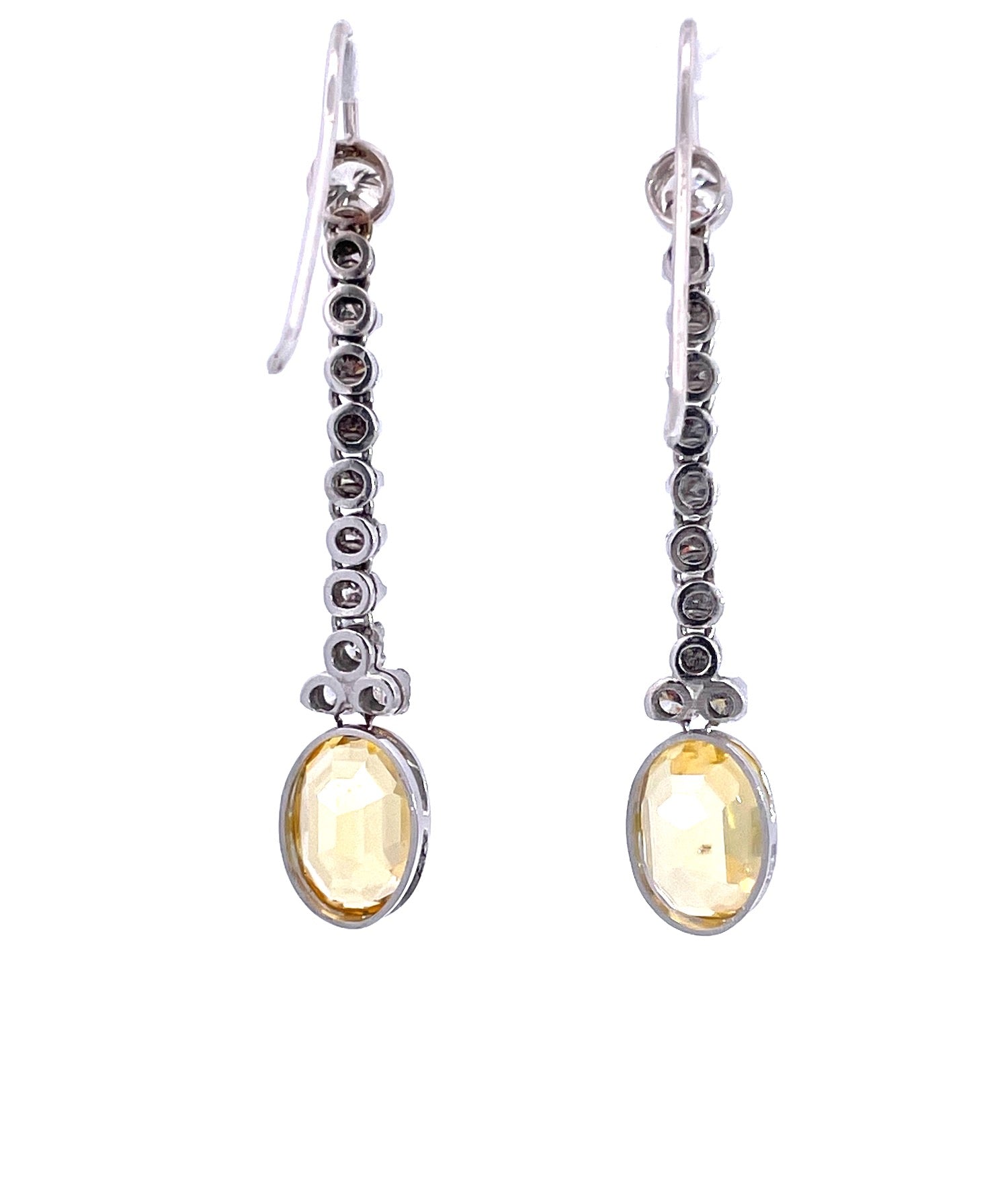 Transparent Yellow Sapphire Earrings