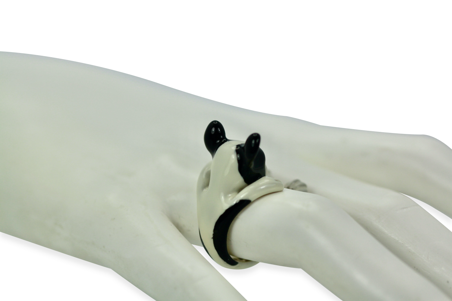 Enamel Silver Boston Terrier Dog