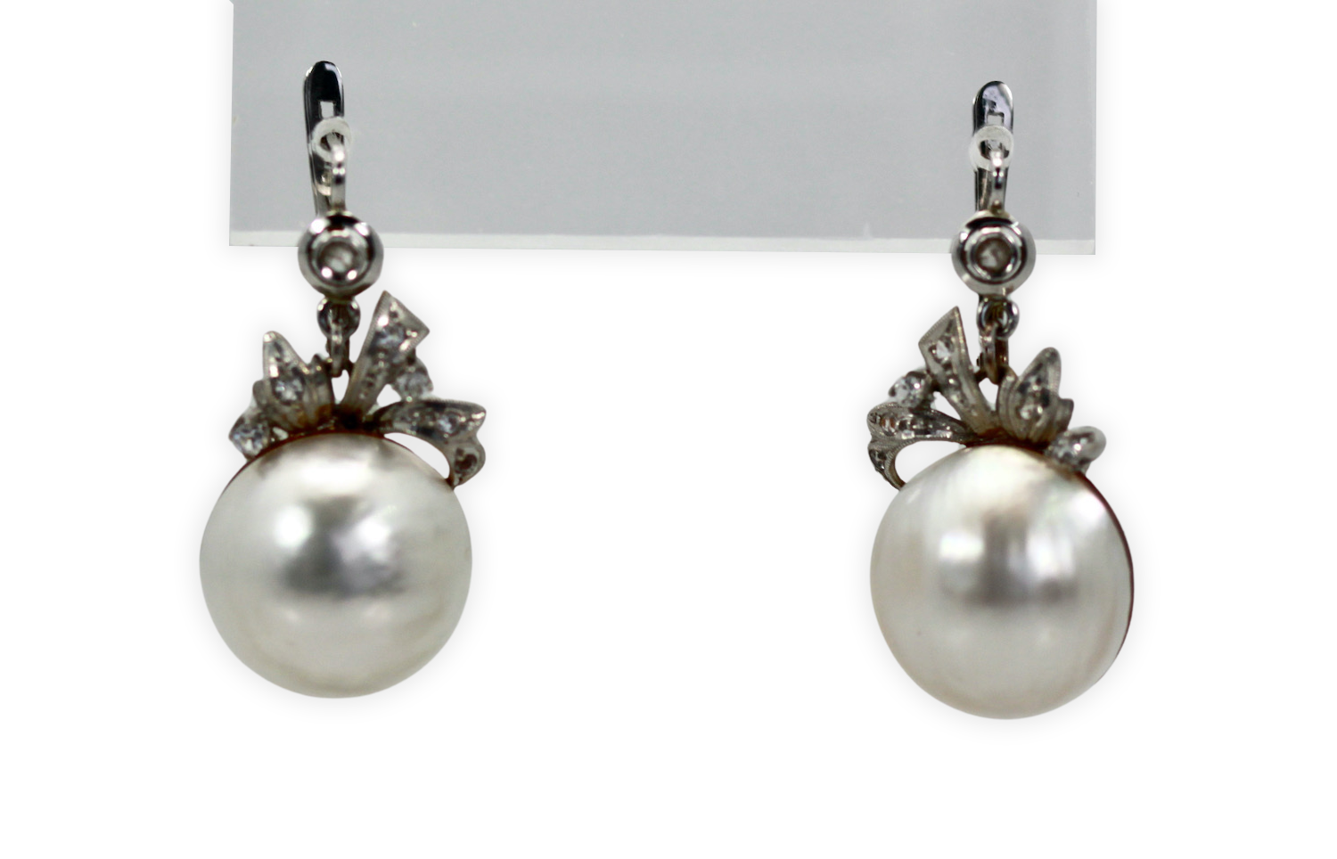 Edwardian Mabe Pearl Diamond Earrings