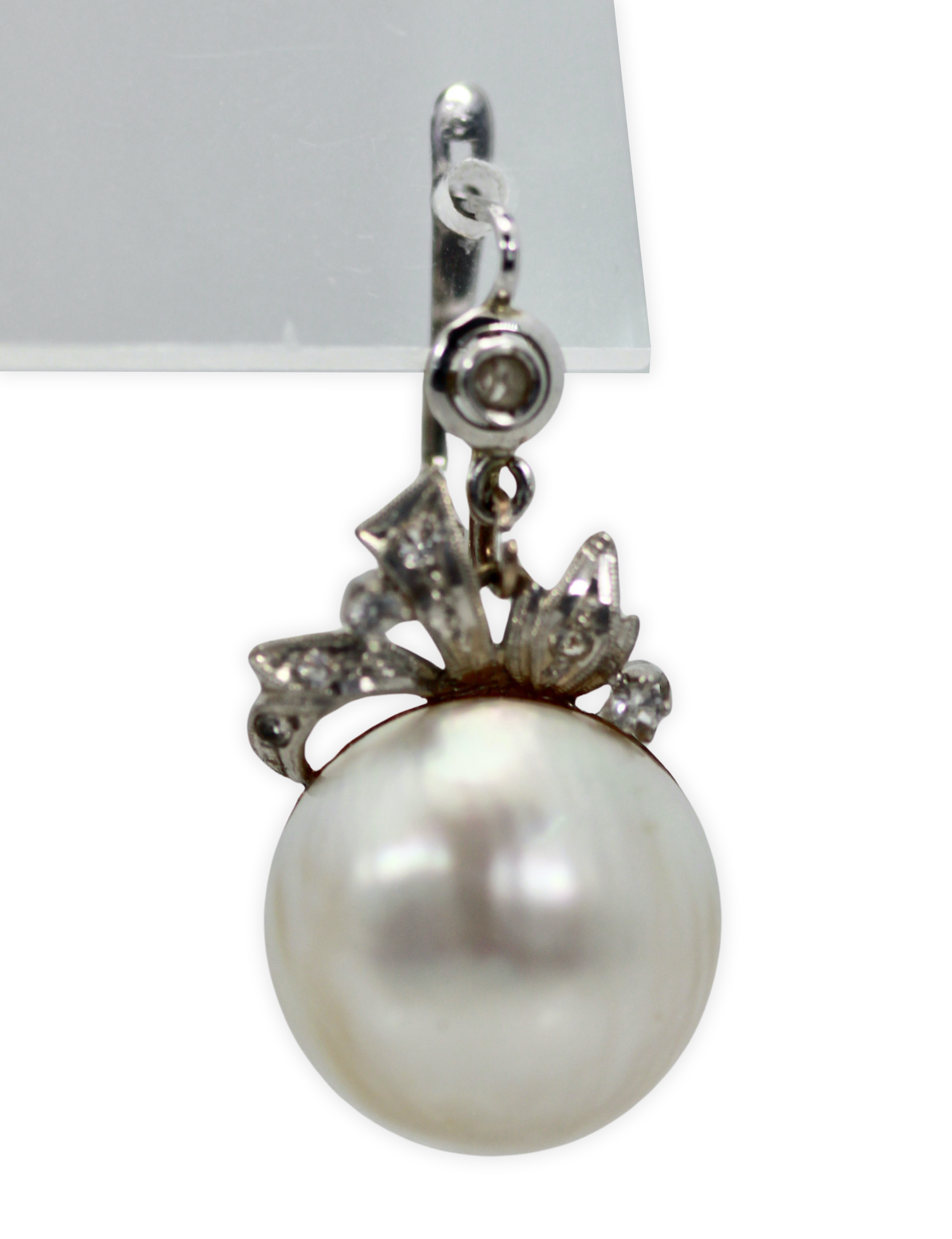 Edwardian Mabe Pearl Diamond Earrings