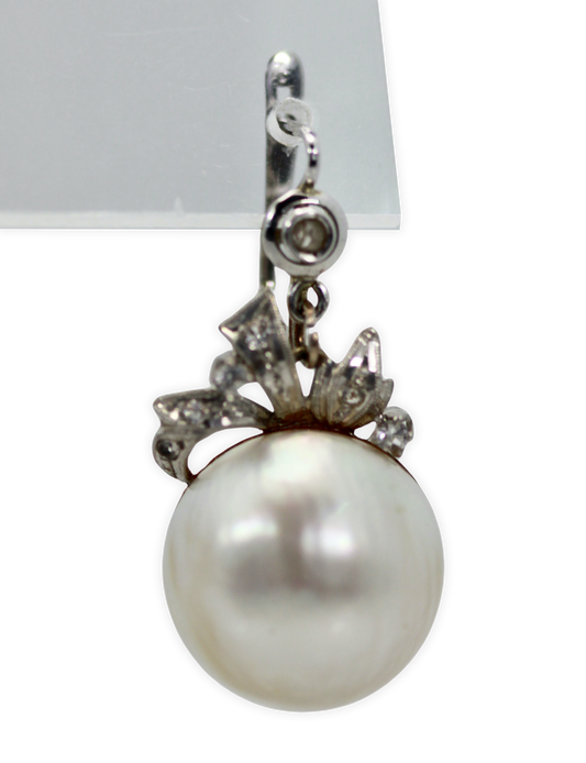 Edwardian Mabe Pearl Diamond Earrings