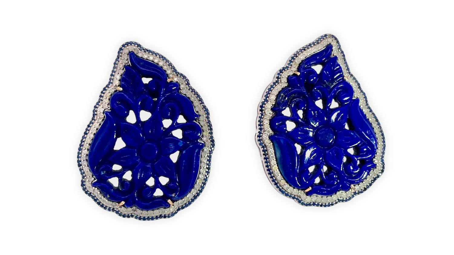 Bold blue lapis drop earrings