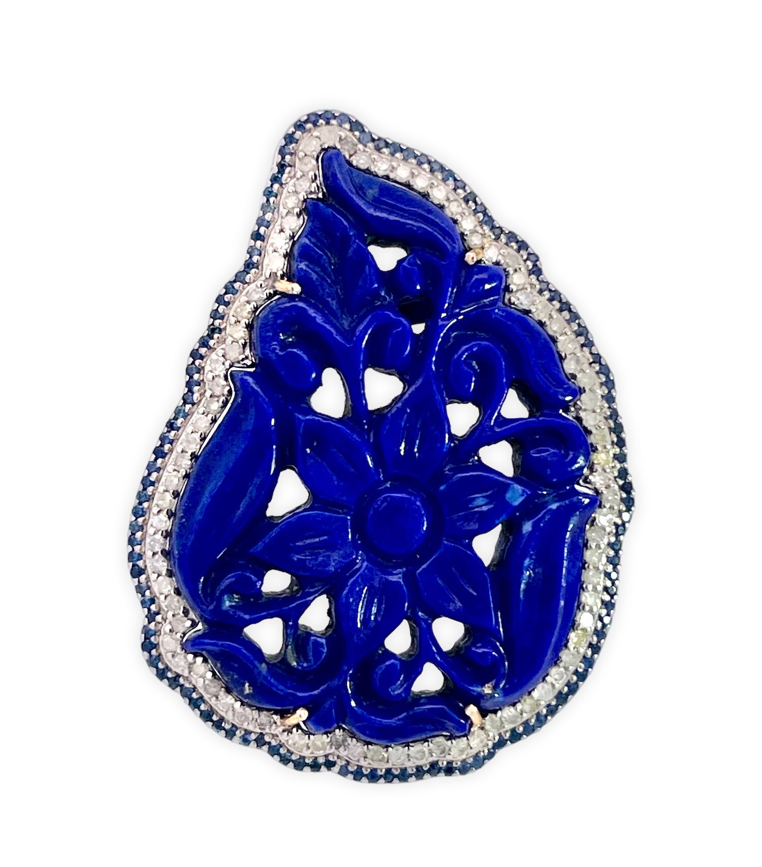 Diamond and lapis statement studs