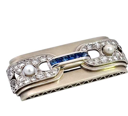 Industrial-style diamond brooch