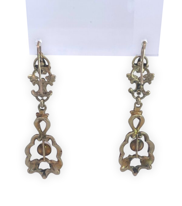 Vintage Multicolor Enamel Earrings with Pearl Clusters